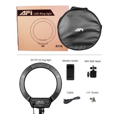 China AFI Photography Led Ring Light Wedding Ring Lights Stand Phone Tripod Video Ring Light for sale