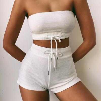 China Sustainable Two Piece Set Women Clothes Tops + Shorts Sweat Suit for sale