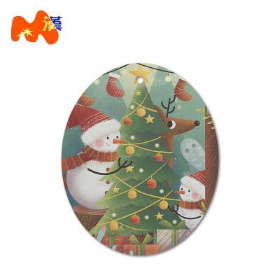 China Christamas Christmas Home Decoration Christmas Charm Jewelry Gift U10 Charm Sublimation Sublimation Process Blank Manufacturer Christmas Tree Ornament for sale