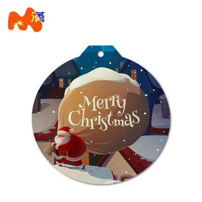 China Empty Christamas Christmas Home Decoration Charm Jewelry Gift U08 Charm Sublimation Process Christmas Tree Ornament Manufacturer for sale