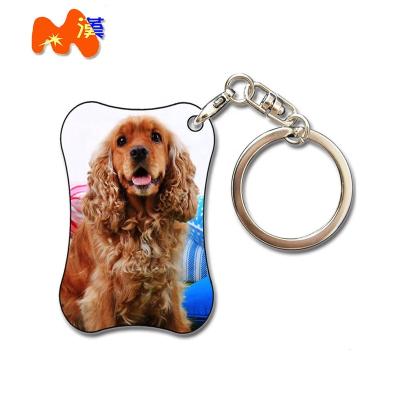 China Promotion and advertising gifts; memorabilia blanks sublimation key ring A326 sublimation wooden keychain MDF keyrings for sale