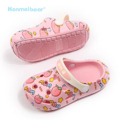 China 2021 Best Selling Carton Waterproof EVA Child Garden Shoe Charms Fishing Holes Printing Shoes Children Clogs for sale