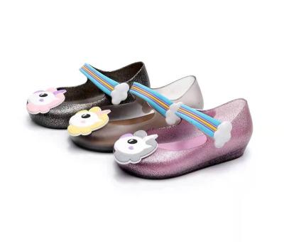 China 2021 Fashion Trend Kids Girls Sandals Unicorn Clear Kids Rubber Jelly PVC Shoes for sale