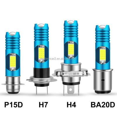 China 1pc Motorcycle Headlight P15D H6 BA20D LED H4 LED Super Bright COB RGB Angle Eye Lamps 10W 12V Motorcycle Accessories Universal for sale