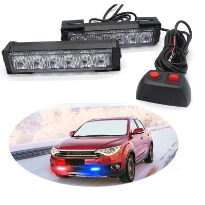 China red blue 6led security warning light bar police signal security warning light 12-24V alarm light bar led warning lightbar for offroad 2lamp 6LED warning light for sale