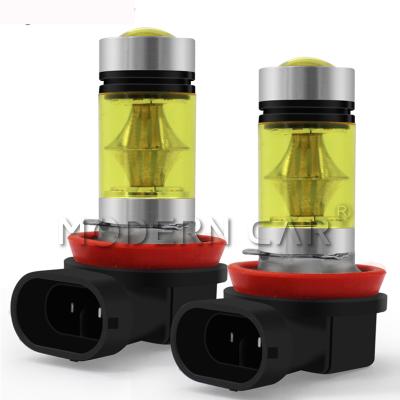 China China Factory Car Automobile Highlight Lemon Yellow Fog Light 12V 3030 20SMD H8 Cup 20smd Reflective Front Bulb Fog Lamp Driving H11 LED Yellow Fogbulb for sale