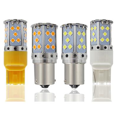 China 1156 BA15S BAU15S PY21W T20 7440 Universal 3030 35SMD Canbus Error Free LED Lamp Driving Turn Signal Light Stop Brake Light Bulb for sale