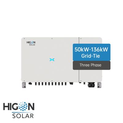 China Grid Tie Solar Inverter 40Kw 50Kw 60Kw 70Kw 90Kw 100Kw 136Kw Higon Home/Commercial Fast Delivery With Zero Export for sale