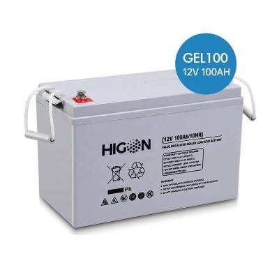 China Best Home Appliances Higon 12V 100Ah Solar Battery With Lead Acid Battery Safe Reaction for sale