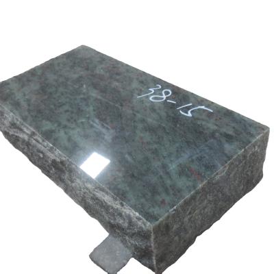 China Modern Family Headstone with Cover Slab Verde Marina Ocean Green Granite Bevels Tropical Green Monument for sale