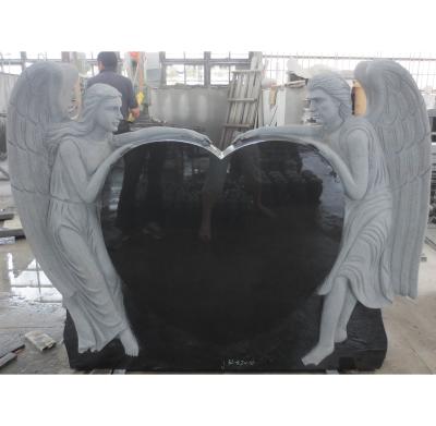 China Modern Wholesale Engraving Double Angel Tombstone Cemetery Monument for sale