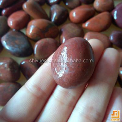 China Decoration Material China Red Brown Polished Pebbled River Stone Pebbles Landscape Stone for sale