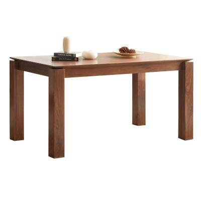 China Other Wholesale Scandinavia Style Dining Set Walnut Thick Wood Slab Rectangular Dining Table Set For Room for sale