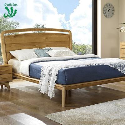 China Other Classic Styles Designs Bed Solid Wood Room Furniture Bedroom Queen Wooden Double Bed for sale