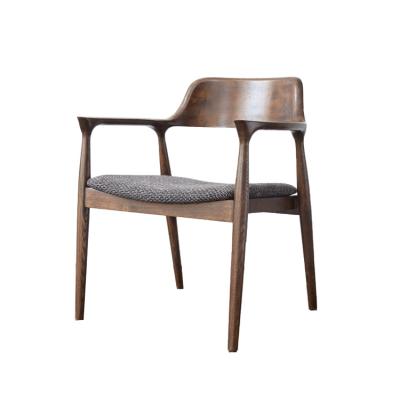 China Solid Wood Mini Black Upholstered Restaurant Household Dining Chairs Set Nordic Modern Armrest Wholesale Foldable Furniture for sale