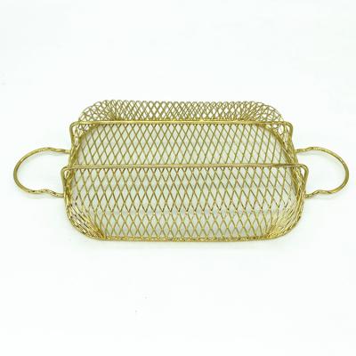 China High Quality Colorful Stainless Steel Aluminum Mesh Drawing Stamping Tableware PVD Basket for sale