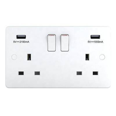 China Residential / General Purpose Dual 13A USB 3.1A Switch Socket Outlet for sale