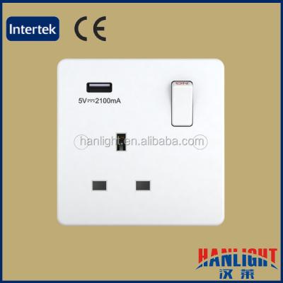 China Commercial 2.1A 5V USB White Urea Single Socket for sale