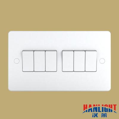 China UK Type 10A 6gang Single Pole / Double Pole Wall Switches Fc3061 for sale