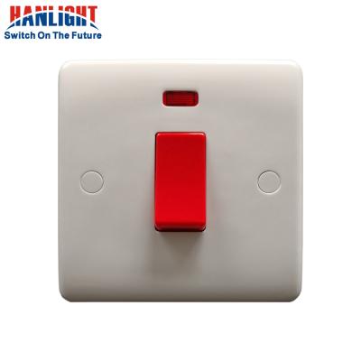 China Bakelite 45A Electric Wall Switch Residential / Multipurpose Thin Plate Air Conditioner With Neon Indicator for sale