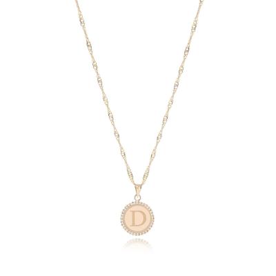 China 18K Gold ‘D’ Pendant Necklac zu verkaufen