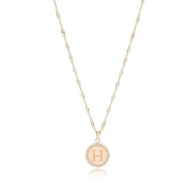 China 18K Gold ‘H’ Pendant Necklace for sale