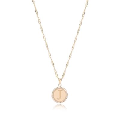 China 18K Gold ‘J’ Pendant Necklace zu verkaufen