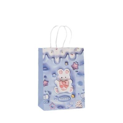 China Cute Bunny Embossed Easter Party Decoration Bag Custom Color Accepted Bio-degradable for sale