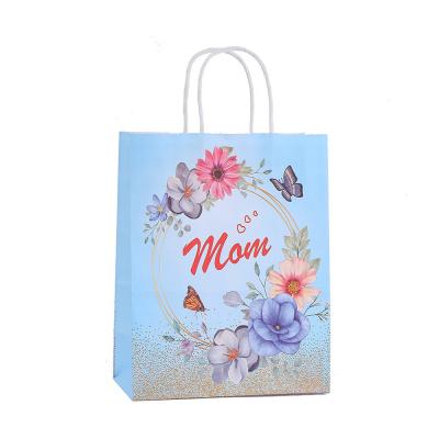 China Luxury Packaging Style Brown Kraft Paper Tote Bag for Mother's Day Celebration for sale