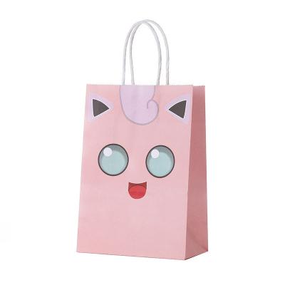 China Jigglypuff Squirtle Monsters Theme Kraft Paper Gift Bag for Children's Birthday Party for sale