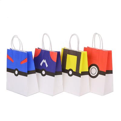 China Custom Logo Cartoon Kraft Paper Hand Packing Candy Food Party Paper Bag for Canned Food for sale