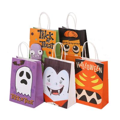 China Eco-friendly Halloween Party Gift Bag Kraft Paper Bag for Cross-Border Sales on Amazon for sale