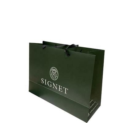 China Customized Gift Jewelry Paper Bags with Logo and Handles for sale