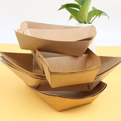 China Eco-friendly Square Food Tray for Biodegradable Takeaway Sushi Sandwich Kraft Paper Box for sale