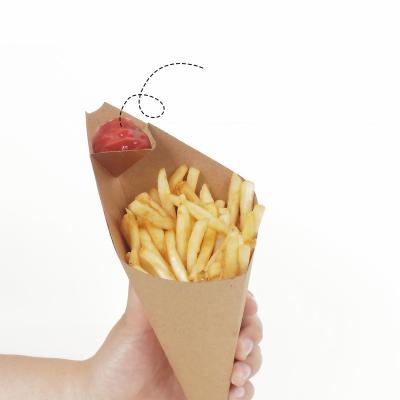 China Food French Fries Chicken Packaging Disposable Kraft Paper Box for Benefit of Buyers for sale