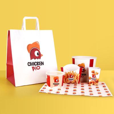 China Fast Food Packaging Container Set Fried Chicken Paper Box for Takeout and Restaurants for sale