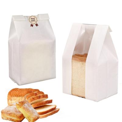 China Custom Toast Bread Storage Kraft Paper Bag with Window Gravure Printed and Bio-degradable for sale