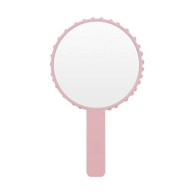 China Custom Made Portable Custom Made Round Plastic Fashionable Gift Round Makeup Vanity Mirror Hand Held Vanity Mirror ABS for sale