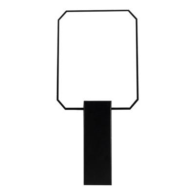 China Newest Custom Made ABS Personalized Natural Injection Personalized Black Square Plastic Portable Fashionable Hand Held Vanity Mirror for sale