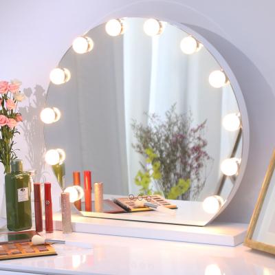 China Lighted Lighted Makeup Mirror with Bulbs, Hollywood Lighted Vanity Mirror with Touch Screen Dimmer, Three Color Light Desk Mirror Large for sale