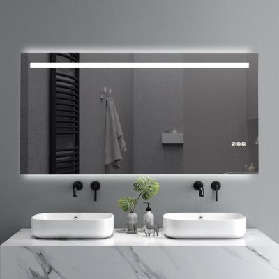 China Modern Modern Touch Screen LED Lights Smart Illuminated Bathroom Bath Vanity Anti Fog Lit Mirror With Lighting for sale