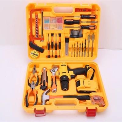 China Good Quality Steel/Wood 18v Electric Mechanic Cordless Drill Set Professional Electric Home Repair Hand Tools for sale