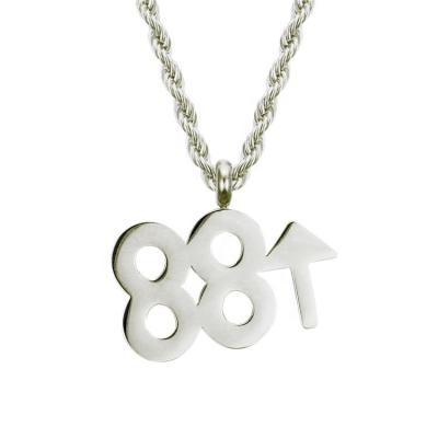 China Hiphop Running Hip Hop Stainless Steel Twist Chain With 88 Stainless Steel Up Pendant Necklace for sale