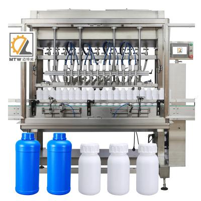 China Good price food MTW 6-12 heads Gravity Multi-bottle jerry cap liquid organic fertilizer liquid filling machine for sale