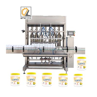 China MTW Food Factory Direct Sale 4 Head Automatic PLC Cloth Wet Filling Machine for sale