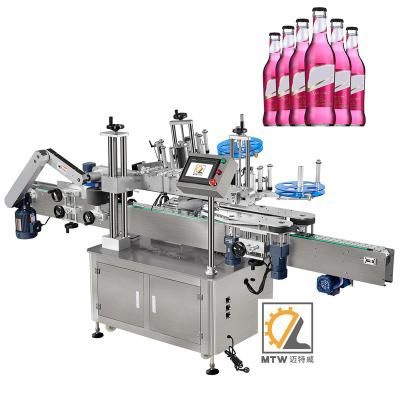 China MTW High Speed ​​Automatic Food Bottle 3 Side Neck Labeling Machine With Feeder for sale