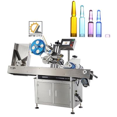 China Single Automatic Round Bottle 10ml Batteries Horizontal Operation MTW Wrap Around Labeling Machine for sale