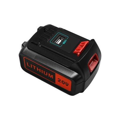 China Power Tools 20V 3.0Ah 4.0Ah 5.0Ah 6.0Ah Rechargeable Li-ion Power Tool Battery Packs With USB Port For Black & Decker Power Tools for sale