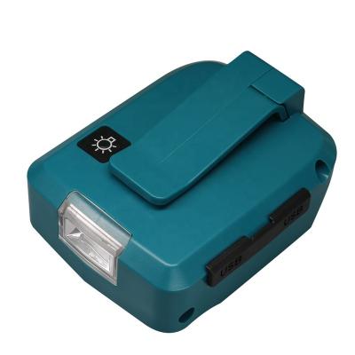 China 2 USB Ports With 1 Flashlights 14.4V-18V LXT Lithium Ion Cordless USB Power Source For Makita Power Tool Battery Packs for sale