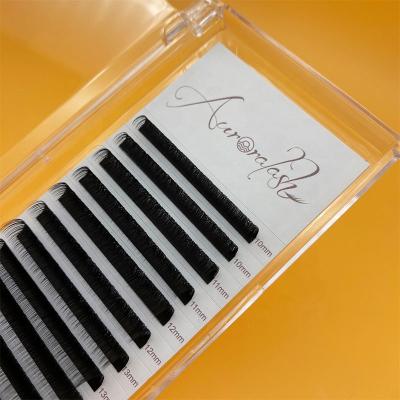 China Individual Private Label Mink Eyelash Extensions Matte Black Eyelash Extension Trays Natural Long Cashmere 0.02 Lash Extension for sale